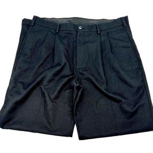 Studio by Bill Blass Pants Men's 36 x 32 Black Pleated Cuffed Button Zip Closure
